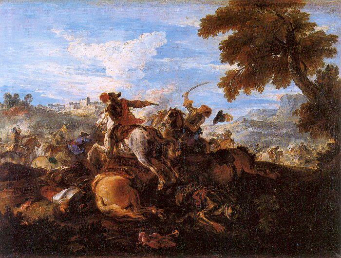 Parrocel, Joseph Cavalry Battle France oil painting art